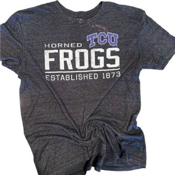GUC - Unisex TCU Horned Frogs Black Short Sleeve Shirt/Top University - Size L - Picture 1 of 5